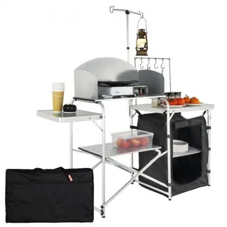 VEVOR Campingküche Outdoor Faltbar 78 x 49 x 13 cm, Alu Campingschrank, Camping Küche mit Windschutz, Campingmöbel Reiseküche inkl. Haken & Lampenmast 66-121 cm, Küchenschrank Campingtisch Reisen VEVOR Campingküche Outdoor Faltbar 78 x 49 x 13 cm, Alu Campingschrank, Camping Küche mit Windschutz, Campingmöbel Reiseküche inkl. Haken & Lampenmast 66-121 cm, Küchenschrank Campingtisch Reisen