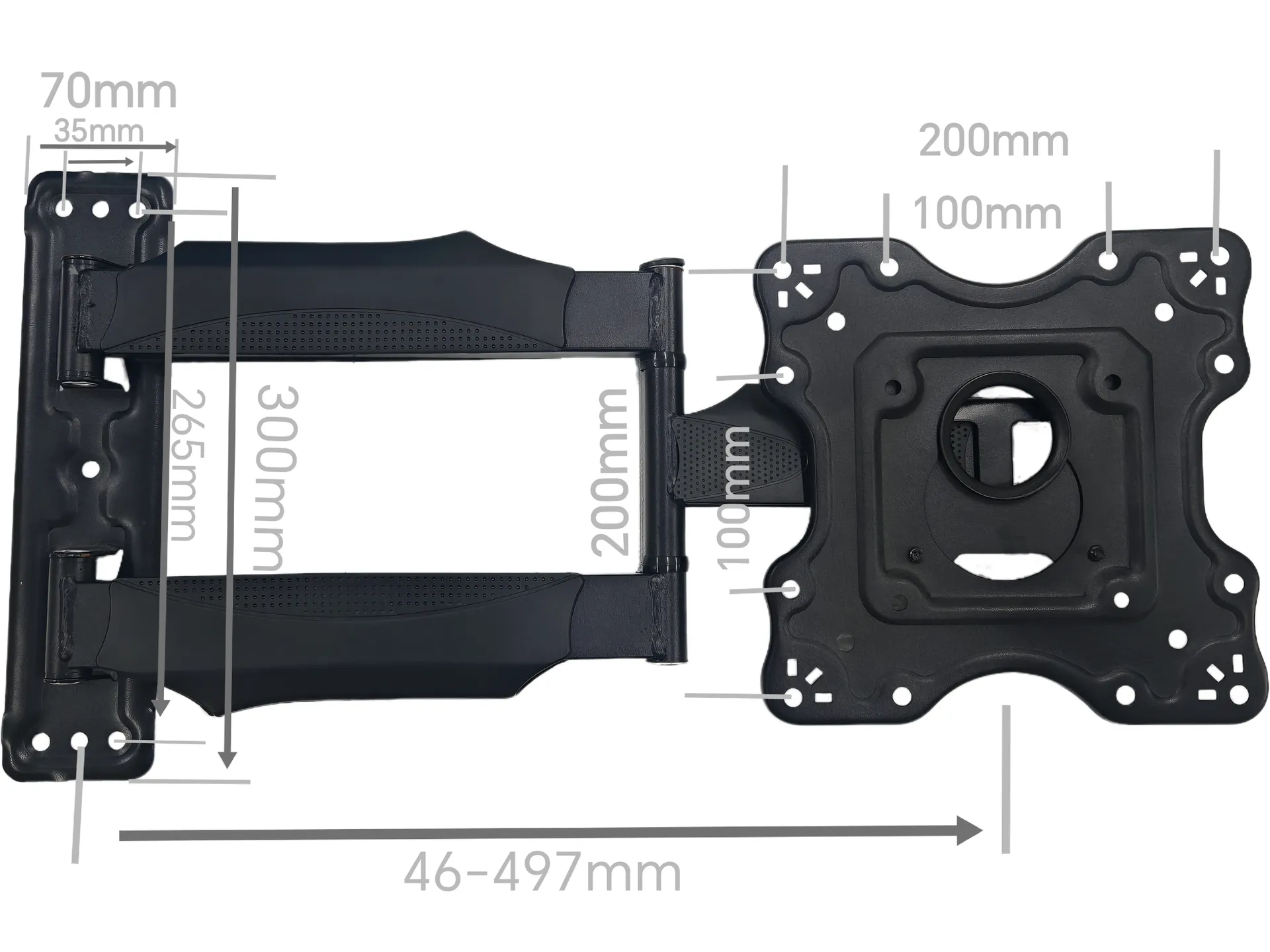 Vesa Zweigelenk Wandhalterung (bis 55" /32kg) , 100x100 - 400x400 – Bild 2