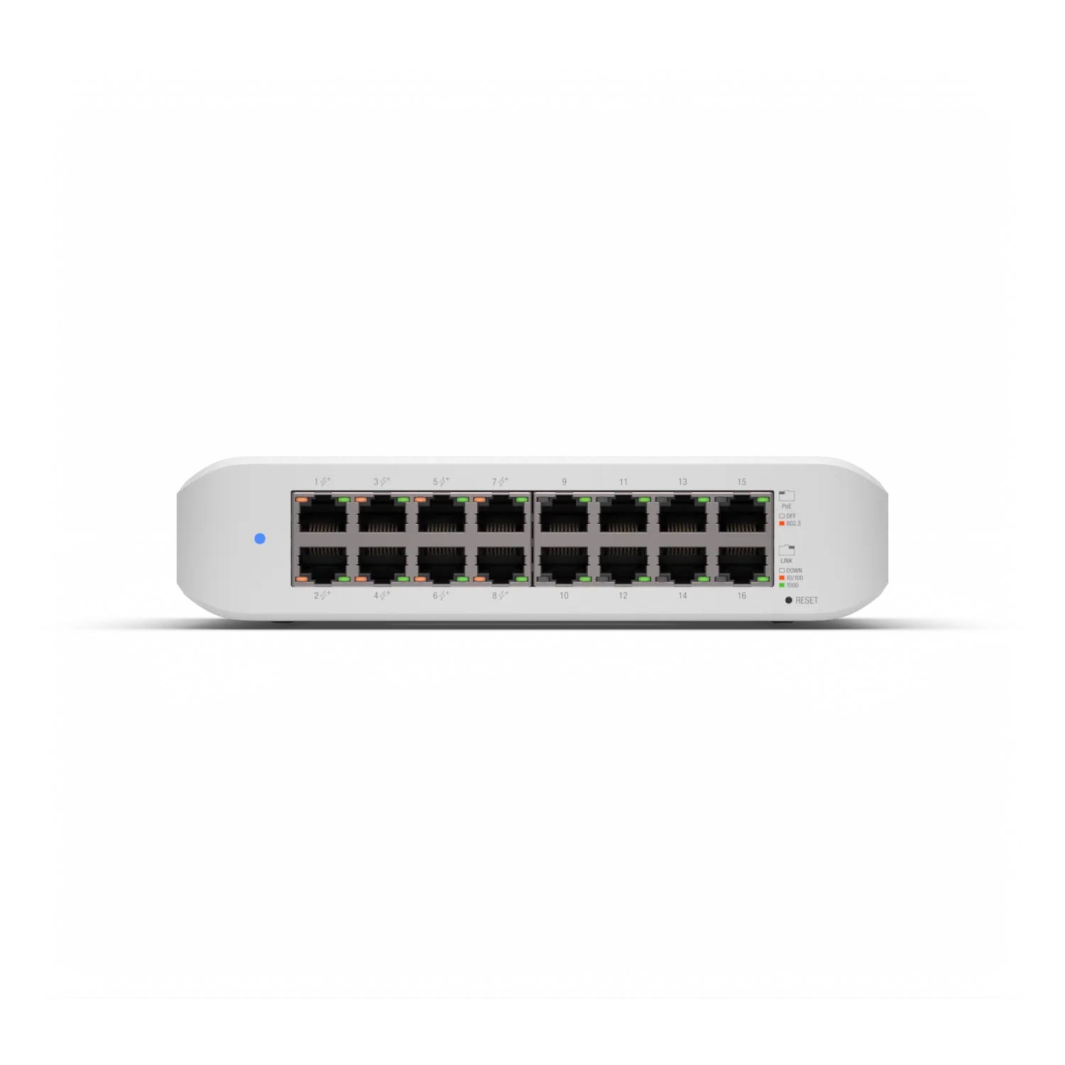 Ubiquiti Switch smart managed Layer2 16 Port • 16x GbE • PoE Budget 45W • 8x PoE at • Desktop • Lüfterlos • UniFi • USW-Lite-16-POE – Bild 9