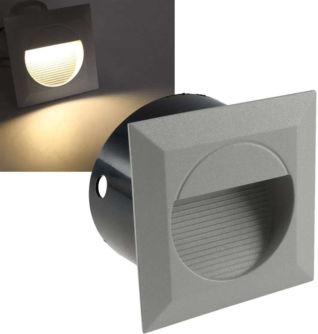 LED Wandeinbauleuchte „WEL Q14“ IP65, 14 LEDs, Aluminium, warmweiß LED Wandeinbauleuchte „WEL Q14“ IP65, 14 LEDs, Aluminium, warmweiß