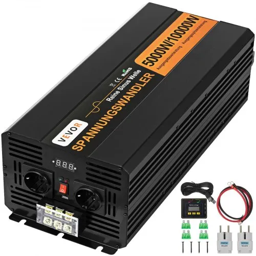 VEVOR 230V Spannungswandler Wechselrichter, 5000W Reiner Sinuswellen Wechselrichter, 24V DC Pure Sine Wave Power, Reiner Sinuswellen Wechselrichter VEVOR 230V Spannungswandler Wechselrichter, 5000W Reiner Sinuswellen Wechselrichter, 24V DC Pure Sine Wave Power, Reiner Sinuswellen Wechselrichter
