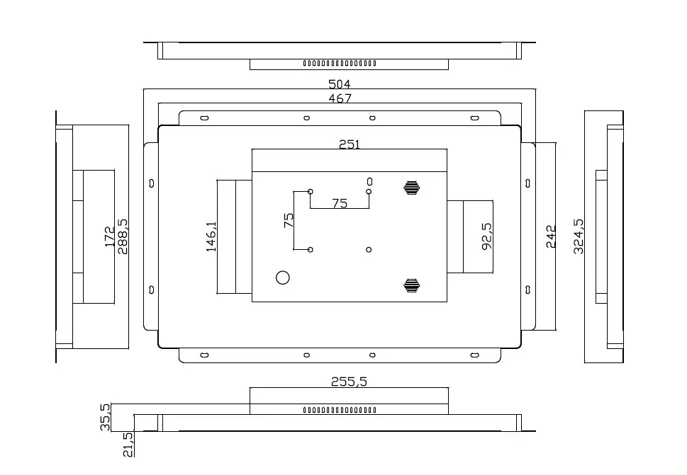 ALLNET Touch Display Tablet 18 Zoll zbh. Wandmontage Einbaurahmen für Unterputz/Hohlraum aufliegend – Bild 5