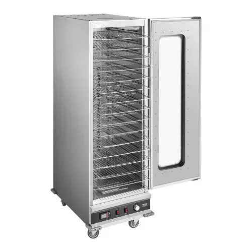 VEVOR Hot Box Speisenwärmer Imbisswärmer mit 16 Ebenen & Wasserschale & Glas-Einzeltür & verstellbaren Ablagen, Speisewärmerschrank aus Edelstahl, ideal zur Aufbewahrung von Pizza Hühnchen – Bild 8