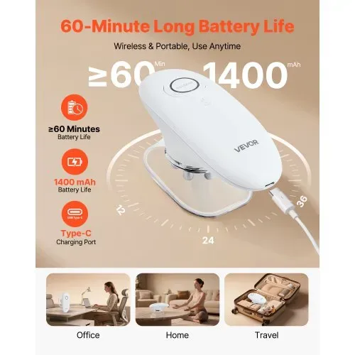 VEVOR Körperformungsgerät 3 in 1 elektrisches Cellulite-Massagegerät mit 3 einstellbaren Funktionsmodi & 60-minütiger kabelloser Nutzung, Schröpfmassage für Rücken, Bauch, Taille, Arme, Beine – Bild 4