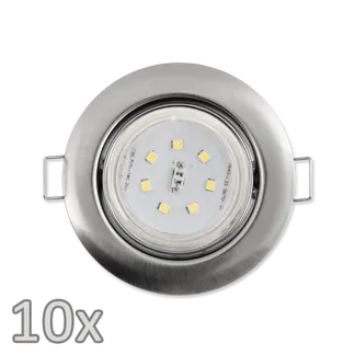 Einbauleuchten-Set McShine, 10x Rahmen, 10x Strahler, Edelstahl, 3W, 300lm Einbauleuchten-Set McShine, 10x Rahmen, 10x Strahler, Edelstahl, 3W, 300lm