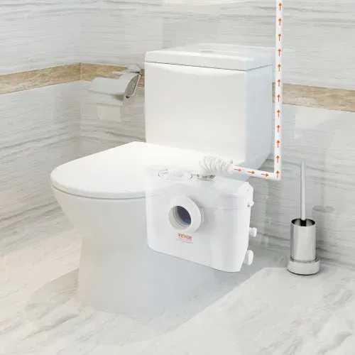 VEVOR Hebeanlage, 700 W, 9600 l/h Durchfluss, 10 m Förderhöhe, Zerkleinerer-Abwasserpumpe mit 3 Wassereinlässen für Toilette, Keller, Küche, Waschbecken, Badewanne, Abwasserentsorgung, Aufspülmaschine – Bild 7