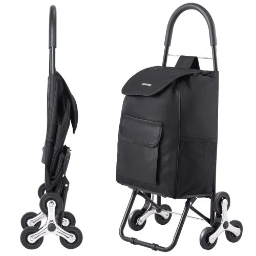 VEVOR faltbarer Einkaufswagen, 450x350x965mm, Sackkarre zum Treppensteigen mit 6 Rädern, Aufbewahrungstasche aus Oxford-Stoff, zum Einkaufen, Büro, Umzug, Transport, Outdoor, Wäsche, Schwarz VEVOR faltbarer Einkaufswagen, 450x350x965mm, Sackkarre zum Treppensteigen mit 6 Rädern, Aufbewahrungstasche aus Oxford-Stoff, zum Einkaufen, Büro, Umzug, Transport, Outdoor, Wäsche, Schwarz