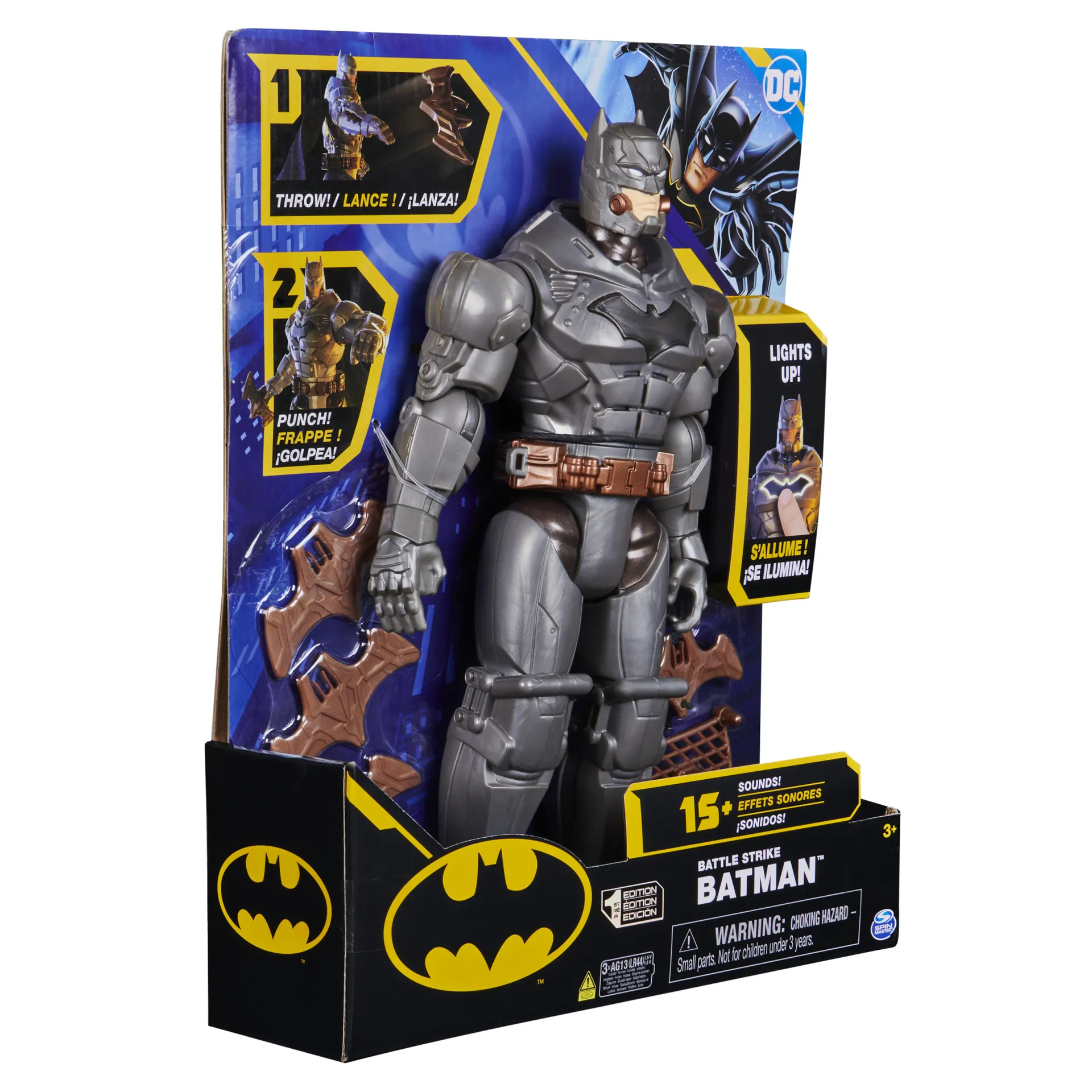 DC Comics Batman 30cm Deluxe - Actionfigur mit Schlag- und Wurffunktion, 5 Ausrüstungsgegenständen, Licht- und Soundeffekten – Bild 7
