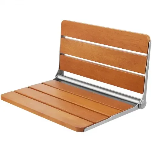 VEVOR Klappbarer Duschsitz Teak, wandmontierte hochklappbare Duschbank mit 227 kg Tragkraft, platzsparender herunterklappbarer Duschstuhl für Senioren, Schwangere, Kinder 530 x 406 x 318 mm – Bild 10