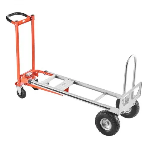 VEVOR 4-in-1-Sackkarre, 453,6 kg Tragkraft im 4-Rad-Modus, umwandelbare Transportkarre mit rutschfestem Griff & Rädern, Handkarre aus Aluminiumlegierung, Transportroller für Umzüge, Büros & Lager – Bild 8