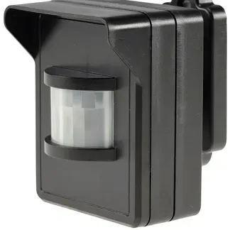 Funk-Bewegungsmelder für “Pilota Casa” IP44, 90°/8m PIR, Aufputz, schwarz Funk-Bewegungsmelder für “Pilota Casa” IP44, 90°/8m PIR, Aufputz, schwarz