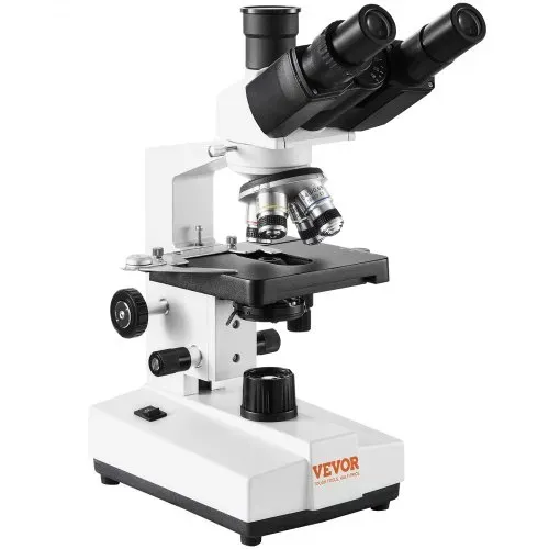 VEVOR Trinokulares Mikroskop 10X, 25X, 2X Hilfslinse Compound Mikroskop, Objektive 4X, 10X, 40X, 100X, Labor Auflicht Mikroskop Vergrößerung 40-5000, 100–240 V Labormikroskop
Verbundmikroskop – Bild 9