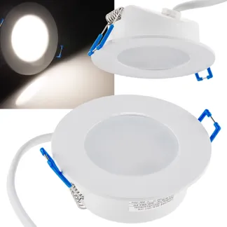 LED-Einbauleuchte „Flat-30 FR-R“ 4200K Ø85x30mm, 5W, 500lm, IP44, rund, weiß LED-Einbauleuchte „Flat-30 FR-R“ 4200K Ø85x30mm, 5W, 500lm, IP44, rund, weiß