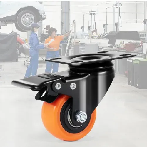 VEVOR Möbelrollen 4er-Set Lenkrollen PVC φ50,8mm Laufrollen 272kg Tragfähigkeit Transportrollen mit Doppelkugellagern Kastenrollen 360° Drehbar Schwerlastrollen für Häusern Büros Studios Fabriken – Bild 7