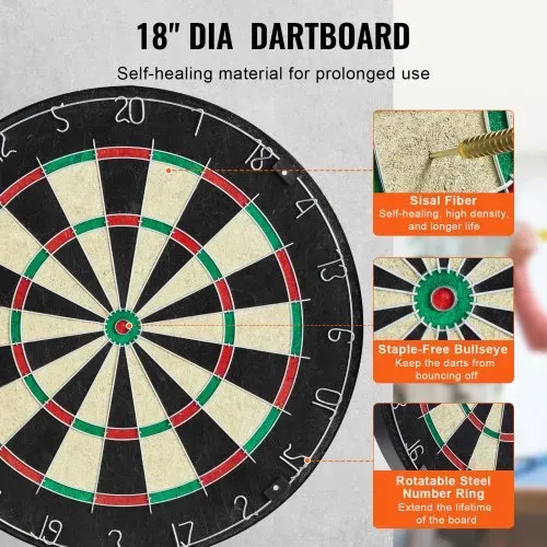 VEVOR Dartboard- und Schrankset Dartboard-Schrank in offizieller Größe, Dartscheibe 45 x 3,8 cm versteckbarer Dartschrank mit Stahlspitzen, komplett mit sämtlichem Zubehör, für Cricket-Spiele – Bild 2