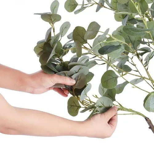 VEVOR Eukalyptus Künstlich 80x80x181cm Kunstpflanze PE Künstliche Pflanzen Fake Plastikpflanzen im Topf Kunstblume Geruchslos wasserdicht zur Dekoration von Schlafzimmer Arbeitszimmer Wohnzimmer – Bild 8