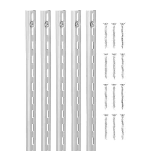 VEVOR Regalpilaster, 990 mm, 10er-Pack, aufrechtes Wandregalsystem, robustes Stützsystem mit Einzelschlitz-Regalschienen, 40 Schrauben, geeignet für die Organisation von Schränken, silber VEVOR Regalpilaster, 990 mm, 10er-Pack, aufrechtes Wandregalsystem, robustes Stützsystem mit Einzelschlitz-Regalschienen, 40 Schrauben, geeignet für die Organisation von Schränken, silber