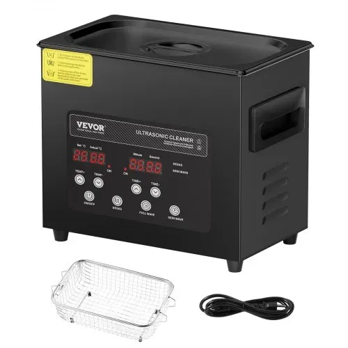 VEVOR 3 L Ultraschallreiniger 120 W digitales Ultraschallreinigungsgerät mit Schonmodus & verbesserter Entgasung, 40 kHz industrieller Schmuckreiniger mit Heizung & Timer, für Brillen Uhren Schwarz – Bild 8