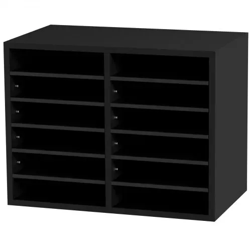VEVOR Briefablage Schreibtisch Organizer 520 x 305 x 410 mm, 2,3–5,6 cm Einstellbar A4 Stapelbar Quer, Papierablage, Aufbewahrung Schreibtisch Ablagesystem Organisation, Ablage (Schwarz, 2 x 6 Fächer) – Bild 8