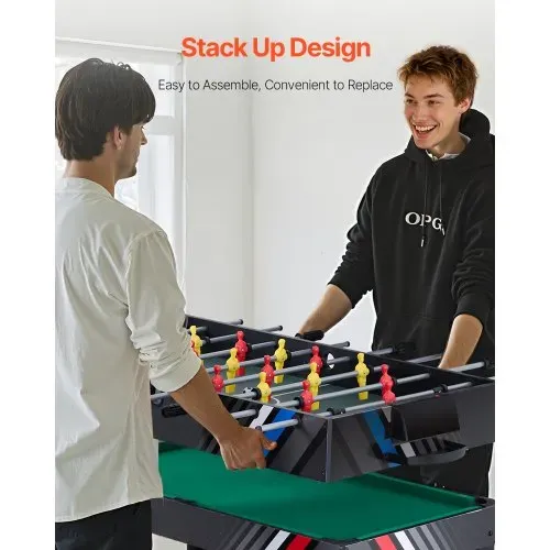 VEVOR 4 in 1 Kombi-Spieltisch-Set Airhockey-Tisch (122 cm), Multi-Kombinationstisch mit Airhockey & Pool-Billard & Tischfußball & Pingpong & Pushern & Pucks, Arcade-Tisch für Familienspielzimmer – Bild 3