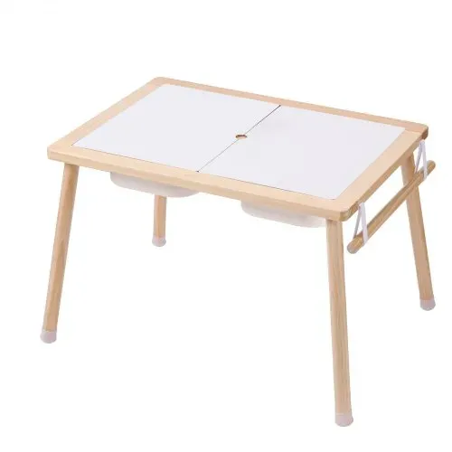 VEVOR Sensorischer Tisch Aktivitätstisch für Kinder mit 3 faltbaren Aufbewahrungsbehältern & Papierrollenhalter, Sand- und Wassertisch sensorischer Zeichentisch aus Holz, Geschenke für Kinder – Bild 8