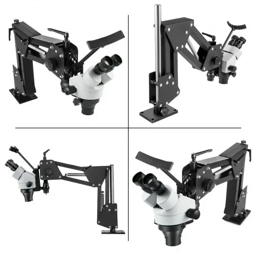 VEVOR Zoom Trinokulares Stereomikroskop WF10X 20mm Binokulares Stereo Säulenständer für Jewelry Tools (3.5X-90X) Mikroskop, Silbe, 1 Count (Pack of 1) Multi-Directional Microscope – Bild 2
