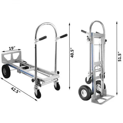 VEVOR Sackkarre 3-in-1-Aluminium-Klappsack-LKW-Handtrolley-Wagen Auto strapazierfähig faltbar – Bild 7