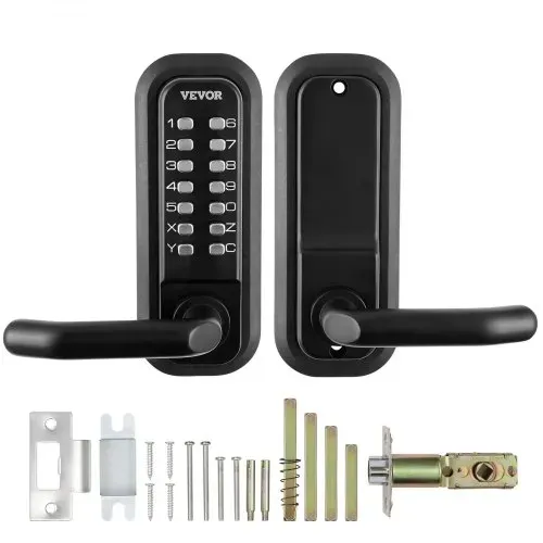 VEVOR Schlüsselloses Türschloss mit Mechanischem Codeschloss, 40 / 50 mm Riegel, Passwortschloss, 35–65 mm Türstärke Kombination Code Türschloss Geeignet für Garage, Hotel, Büro, Studio usw. – Bild 8