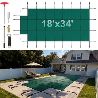 VEVOR Pool Abdeckplane 5,5 x 10,4 m, passend für 4,9 x 9,8 m große, rechteckige, in den Boden eingelassene Winterabdeckplane, grünes Netzgewebe, solide Pool-Sicherheitsabdeckung für Schwimmbad VEVOR Pool Abdeckplane 5,5 x 10,4 m, passend für 4,9 x 9,8 m große, rechteckige, in den Boden eingelassene Winterabdeckplane, grünes Netzgewebe, solide Pool-Sicherheitsabdeckung für Schwimmbad