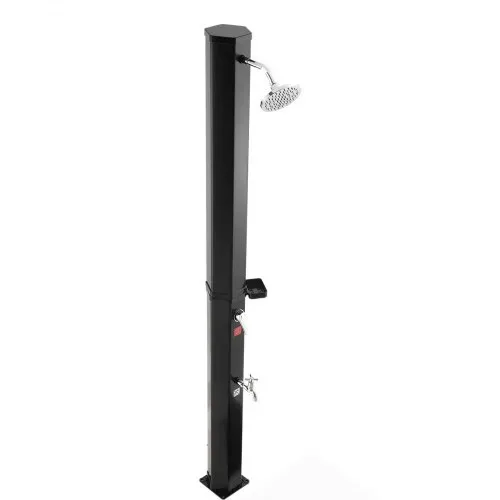 VEVOR Solardusche 35 L, Solar Gartendusche 2160 mm Hoch, Pooldusche mit Seifenablage, Warm- & Kaltwasserregulierung, Freistehend, Campingdusche für Garten, Poolbereich, Strandpool, Schwarz – Bild 10