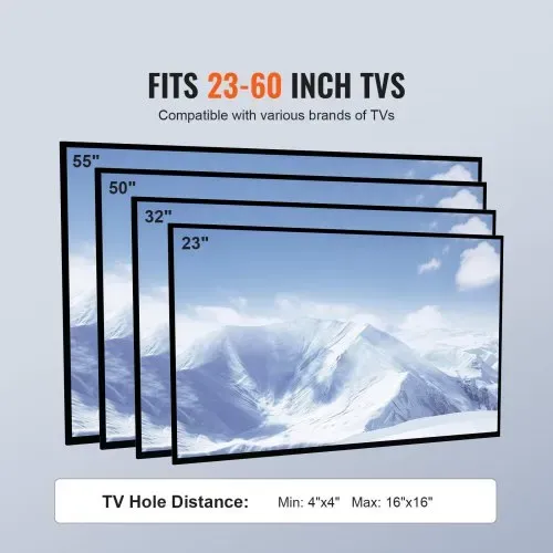 VEVOR TV Ständer mit Rollen Universal 1430–1538 mm Höhenverstellbar, 100 x 100 mm / 400 x 400 mm, 39,9 kg Belastbarer Bodenständer Standfuß Passend für 58,42-152,4 cm Fernsehen, TV-Halterung – Bild 5