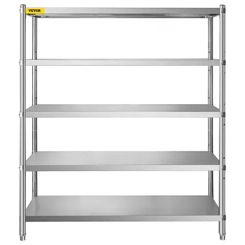 VEVOR Lagerregal, 5-stufiges Lagerregal, Garagenregal aus Edelstahl, 180 x 45 x 180 cm, Robustes Lagerregal, 748 kg Gesamtkapazität mit verstellbarer Höhe, Lagerregale Küchenregale Ladung Regale – Bild 9