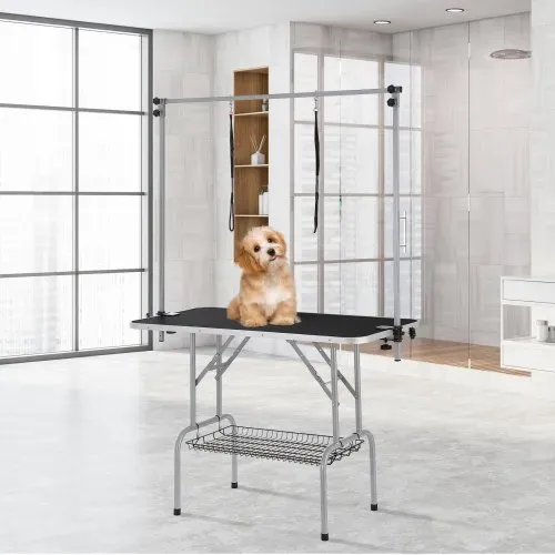 VEVOR Trimmtisch 1300x617x1818mm Schertisch Edelstahl Hundepflegetisch 150kg Tragfähigkeit Frisiertisch Hund Faltbar Tierpflegetisch 1137,9x609,6mm Desktop Ideal für Baden Trimmen Trocknen Bürsten – Bild 7