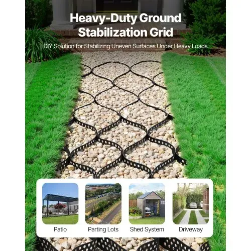 VEVOR Kiesgitter, 50 mm Tiefe, Rasengitter 10000×3000 mm, Kieswabe, Wabengitter HDPE, durchlässige Geogitter zur Einfahrtsstabilisierung, für Garten, Terrasse, Gehweg, Wohnmobilparkplätze VEVOR Kiesgitter, 50 mm Tiefe, Rasengitter 10000×3000 mm, Kieswabe, Wabengitter HDPE, durchlässige Geogitter zur Einfahrtsstabilisierung, für Garten, Terrasse, Gehweg, Wohnmobilparkplätze