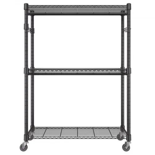 VEVOR 3-lagiger Rollbarer Kleiderständer Garderobenständer Kleiderstangen, 204 cm Höhe Stahl Kleiderständer 182 kg Belastbar, Strapazierfähig Ständer für Schlafzimmer, Wäscheraum, Ankleidezimmer usw. – Bild 10