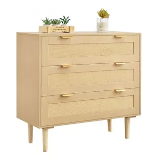 VEVOR Rattankommode Aufbewahrungsschrank mit 3 Schubladen & Metallgriffen & Holzbeinen, moderner Rattanschrank für Schlafzimmer Wohnzimmer Flur (80 x 35 x 77 cm) Kleidungsschrank Schubladenschrank VEVOR Rattankommode Aufbewahrungsschrank mit 3 Schubladen & Metallgriffen & Holzbeinen, moderner Rattanschrank für Schlafzimmer Wohnzimmer Flur (80 x 35 x 77 cm) Kleidungsschrank Schubladenschrank
