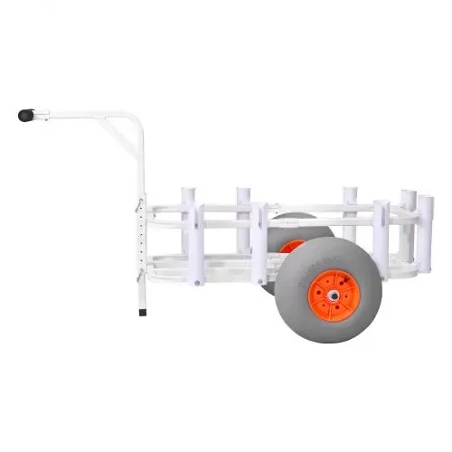 VEVOR Angelwagen Faltbar, 136kg Belastbarer Bollerwagen mit 2 PU-Luftreifen für All-Terrain, Transportwagen mit Alugestell & 8 Rutenhaltern, Multifunktionale Transportkarre für Angeln Camping Strand – Bild 8