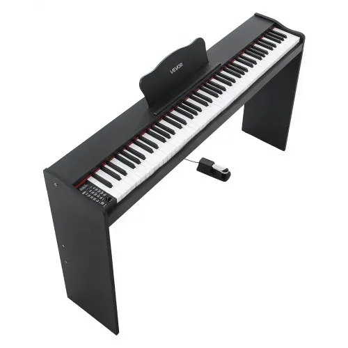 VEVOR Digitalpiano 88 Halbgewichtete Tasten mit HiFi-Lautsprechern Schwarz, E-Piano Ideal für Anfänger, mit 600 Klängen, 600 Rhythmen, USB, MIDI, Standard-3,5-mm-Kopfhörerbuchse, Notenhalter und Pedal – Bild 9