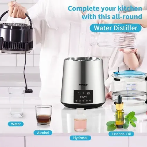 VEVOR Wasserdestillierer Destilliergerät 750 W 1 L/Std. Wasserdestilliergerät, Destillationsapparatur Wasserdestilliermaschine 180 x 190 mm Edelstahl Wasserherstellungsmaschine Wasser Distiller VEVOR Wasserdestillierer Destilliergerät 750 W 1 L/Std. Wasserdestilliergerät, Destillationsapparatur Wasserdestilliermaschine 180 x 190 mm Edelstahl Wasserherstellungsmaschine Wasser Distiller