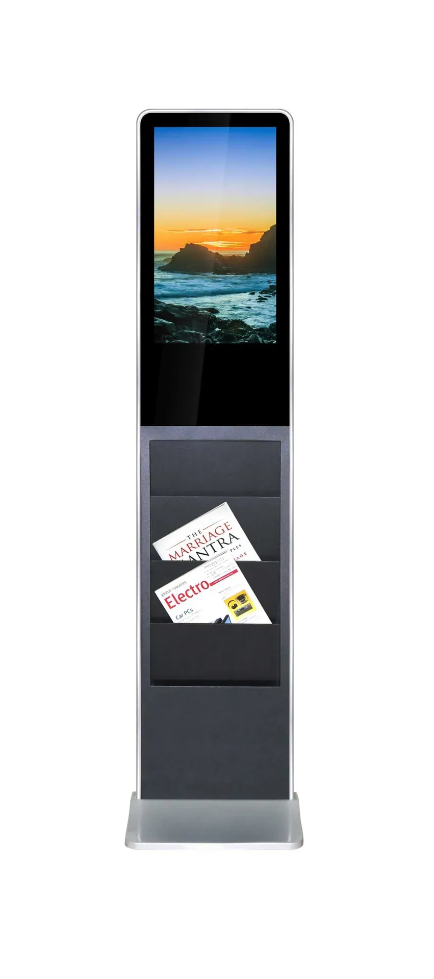 Allnet Standdisplay 21 Zoll 10Point-Touch mit Prospekthalter PoE, Android, Farbe Schwarz Allnet Standdisplay 21 Zoll 10Point-Touch mit Prospekthalter PoE, Android, Farbe Schwarz