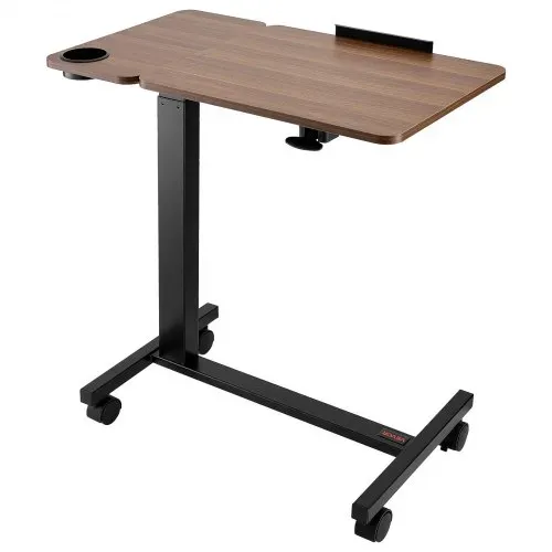 VEVOR Überbetttisch mobiler Beistelltisch mit klappbarer Schreibtischplatte, höhenverstellbarer & winkelverstellbarer Laptoptisch mit Getränkehalter, Betttisch für Büro Arbeitszimmer – Bild 10