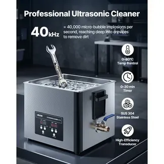 VEVOR 15 L Ultraschallreiniger, professionelle Ultraschallreinigungsmaschine mit Reinigungskorb & Digitalanzeige, 240 W Edelstahl 40 kHz Industrielle Reinigungsmaschine für Teile Vergaser Instrumente VEVOR 15 L Ultraschallreiniger, professionelle Ultraschallreinigungsmaschine mit Reinigungskorb & Digitalanzeige, 240 W Edelstahl 40 kHz Industrielle Reinigungsmaschine für Teile Vergaser Instrumente