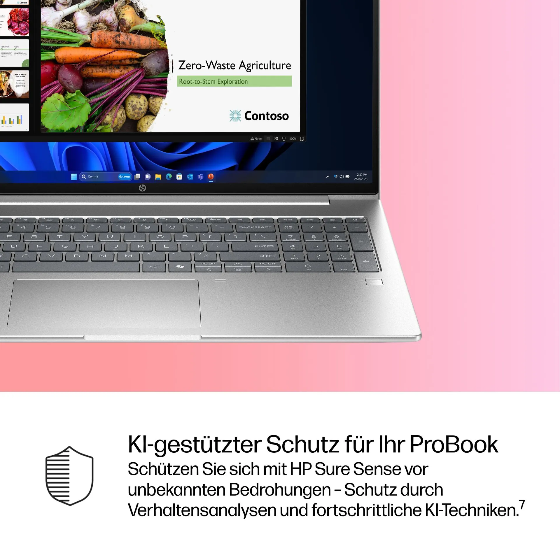 HP ProBook 4 G1i AI Intel Core Ultra 7 255U Laptop 40,6 cm (16") WUXGA 32 GB DDR5-SDRAM 1 TB SSD Wi-Fi 7 (802.11be) Windows 11 Pro AI PC Silber – Bild 7
