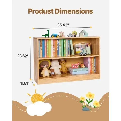 VEVOR Kinderregal Bücherregal (90 cm lang), Spielzeugschrank 2-stufig, Aufbewahrungsschrank für Spielzeug, Spielzeugregal für Schlafzimmer Kinderzimmer Wohnzimmer, Ausstellungsschrank Braun VEVOR Kinderregal Bücherregal (90 cm lang), Spielzeugschrank 2-stufig, Aufbewahrungsschrank für Spielzeug, Spielzeugregal für Schlafzimmer Kinderzimmer Wohnzimmer, Ausstellungsschrank Braun