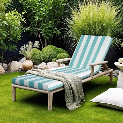 VEVOR Deckchair Auflagen, 2032x660x98 mm, Liegenauflagen für Außenbereich, wasserabweisend & farbecht, Sonnenliegen-Kissen mit Bändern, Terrassen-Liegepolster für Pooldeck, grün-weiß gestreift – Bild 7