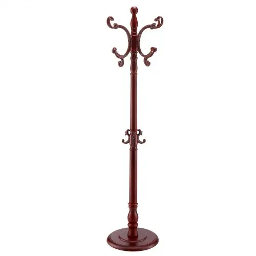 VEVOR Garderobenständer aus Holz, 420 x 420 x 1760 mm, Kleiderständer mit stabilem Sockel und 11 Haken, Jackenständer für Flur, Schlafzimmer, Wohnzimmer, Haltestange für Mäntel, Hüte, Taschen – Bild 9