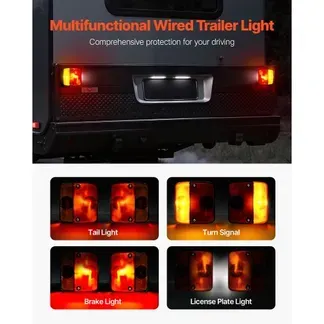 VEVOR Anhängerlichter Anhängerleuchten 2 Stk. mit 4 Modi (Bremslicht/Blinklicht/Rücklicht/Kennzeichenleuchte), wasser- und staubdichtes Anhängerbeleuchtungsset für Lkw Boot Wohnmobil VEVOR Anhängerlichter Anhängerleuchten 2 Stk. mit 4 Modi (Bremslicht/Blinklicht/Rücklicht/Kennzeichenleuchte), wasser- und staubdichtes Anhängerbeleuchtungsset für Lkw Boot Wohnmobil