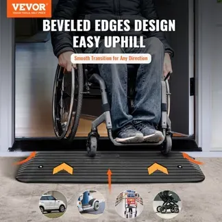 VEVOR Schwellenrampe Vollgummi Türschwellenrampe 15Tonnen Tragfähigkeit Bordsteinrampe mit Kanal 113×24,1×2,5cm Rollstuhlrampe Auffahrrampe Gummirampe Ideal für unebenen Boden Bordsteinkanten VEVOR Schwellenrampe Vollgummi Türschwellenrampe 15Tonnen Tragfähigkeit Bordsteinrampe mit Kanal 113×24,1×2,5cm Rollstuhlrampe Auffahrrampe Gummirampe Ideal für unebenen Boden Bordsteinkanten