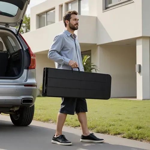 VEVOR tragbare Mannschaftsbank Sitzbank Campingbank 182cm, Klappbank für Picknicks Partys Camping Essen, Bierbank aus HDPE (150 kg belastbar pro Sitz) 2-tlg. Partybank mit 2 Tragetaschen, Schwarz – Bild 7
