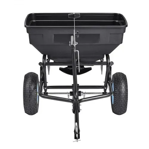 VEVOR Schleuderstreuer Anhängestreuer 59 kg Fassungsvermögen, Anhänge-/Schiebe-Gartenstreuer mit 33 cm Reifen, 30 einstellbaren Stufen & 3 m Streubreite, Streuwagen für Saatgut, Dünger, Salz – Bild 9